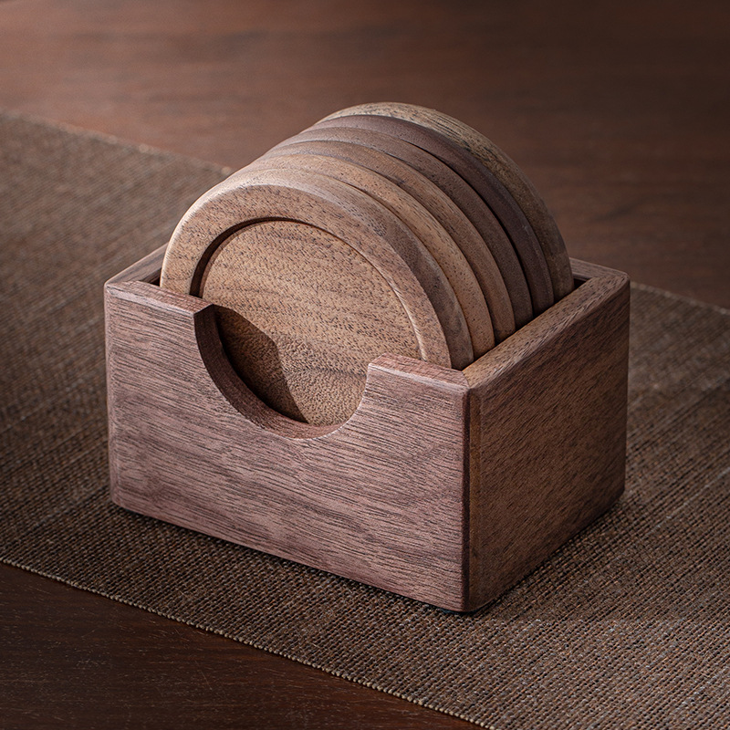 黑胡桃木茶杯墊