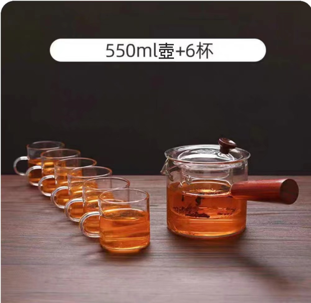 加厚側把玻璃煮茶壺