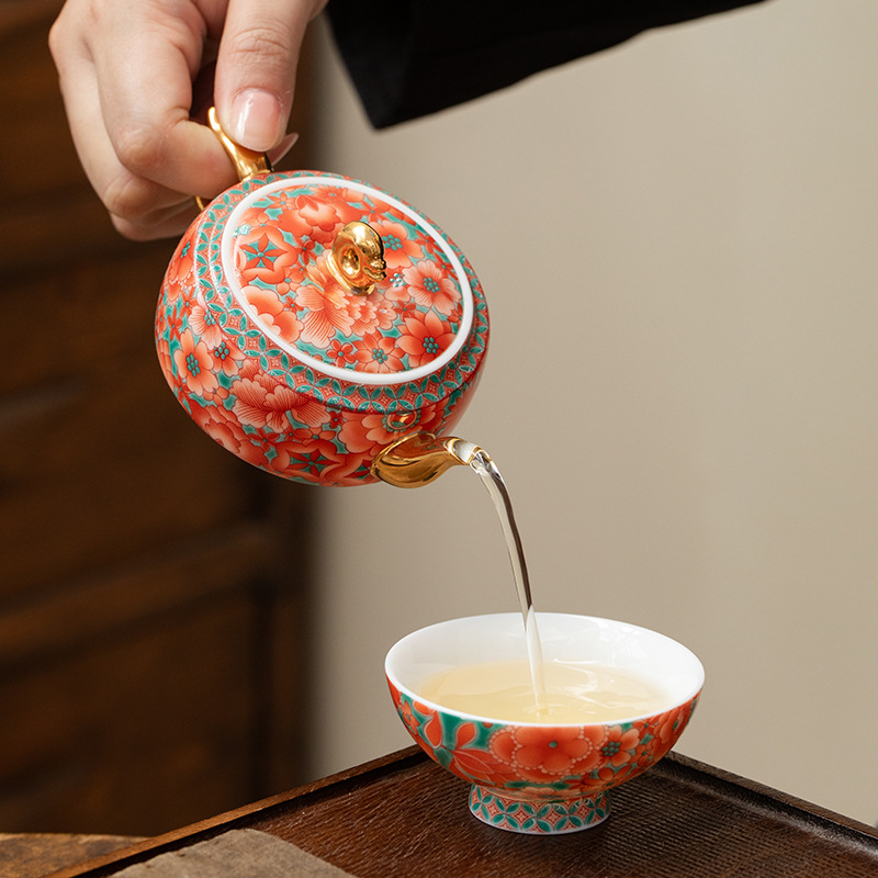 鎏金滿堂紅宮燈旅行茶具