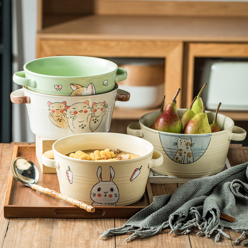 日式創意雙耳大湯碗