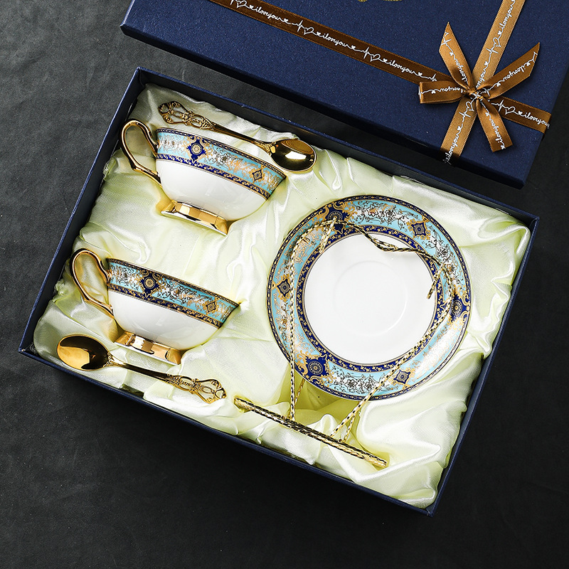 歐式高顏值骨瓷咖啡杯碟套裝