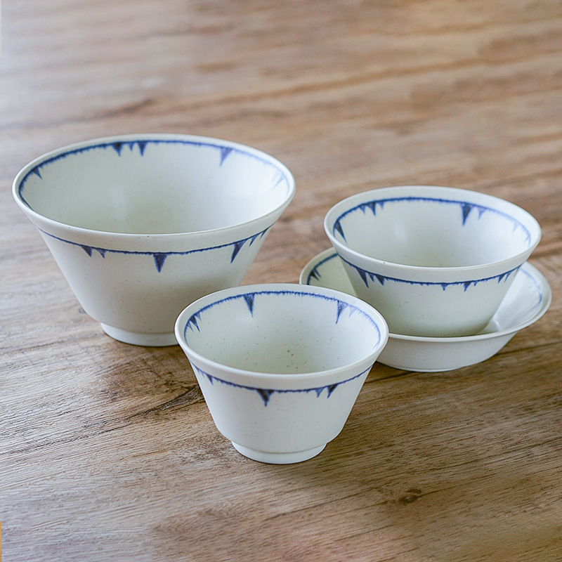 日式復古釉下彩米飯碗拉麵碗