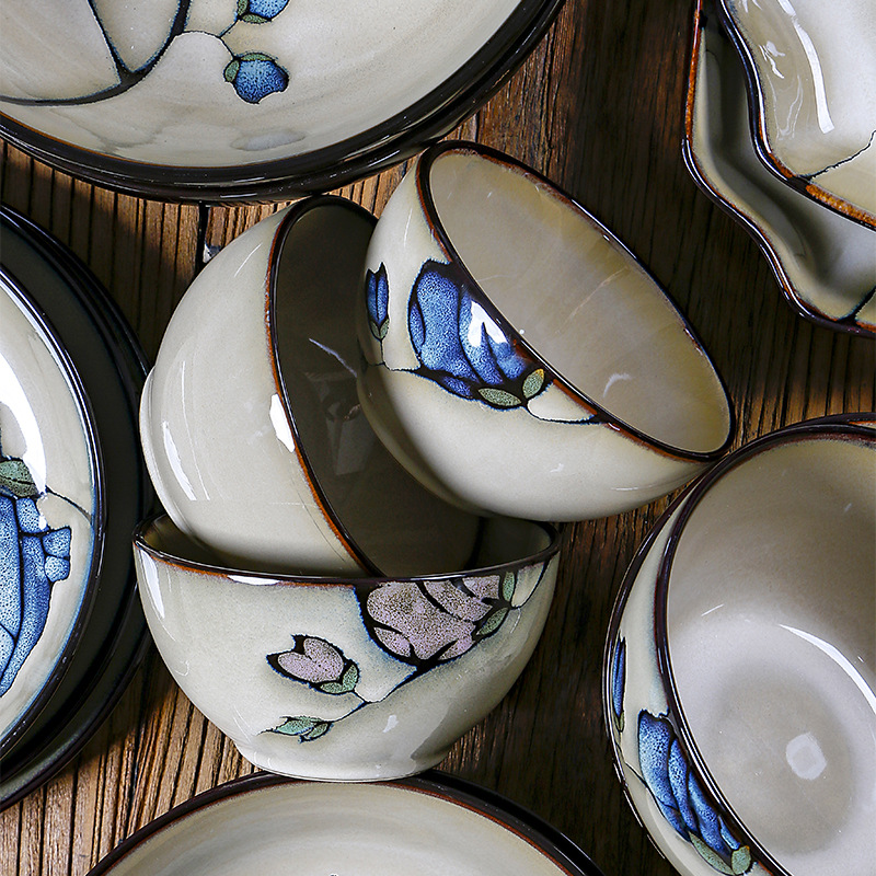 釉下彩日式陶瓷盤子