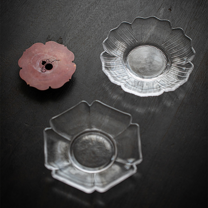 做舊銅片玻璃幹泡臺壺承