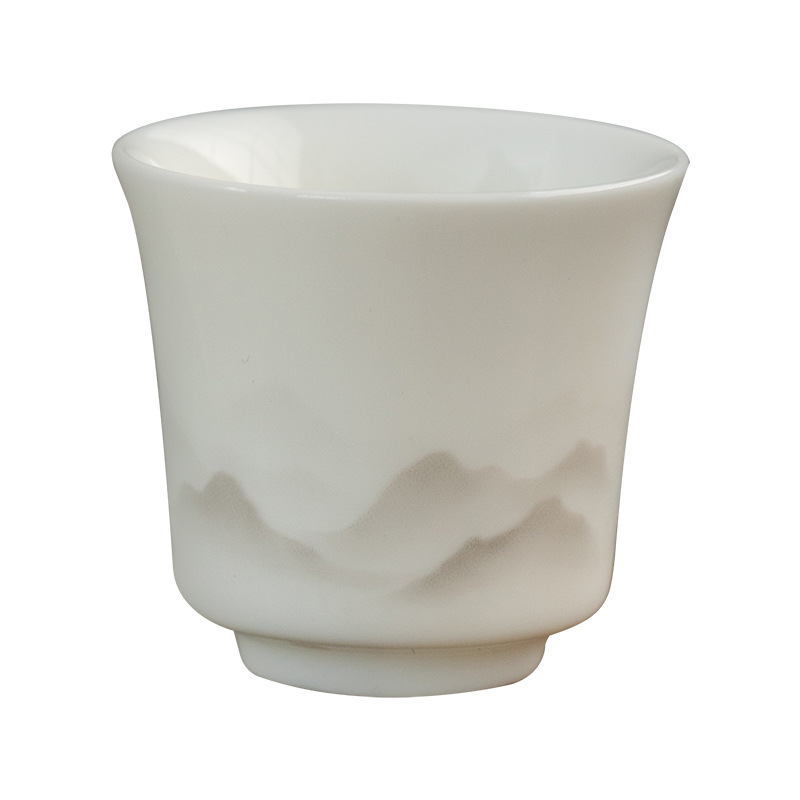 羊脂玉水墨白瓷品茗杯