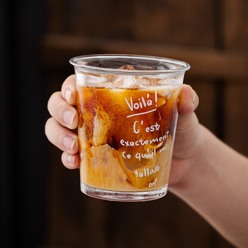 印花玻璃咖啡杯