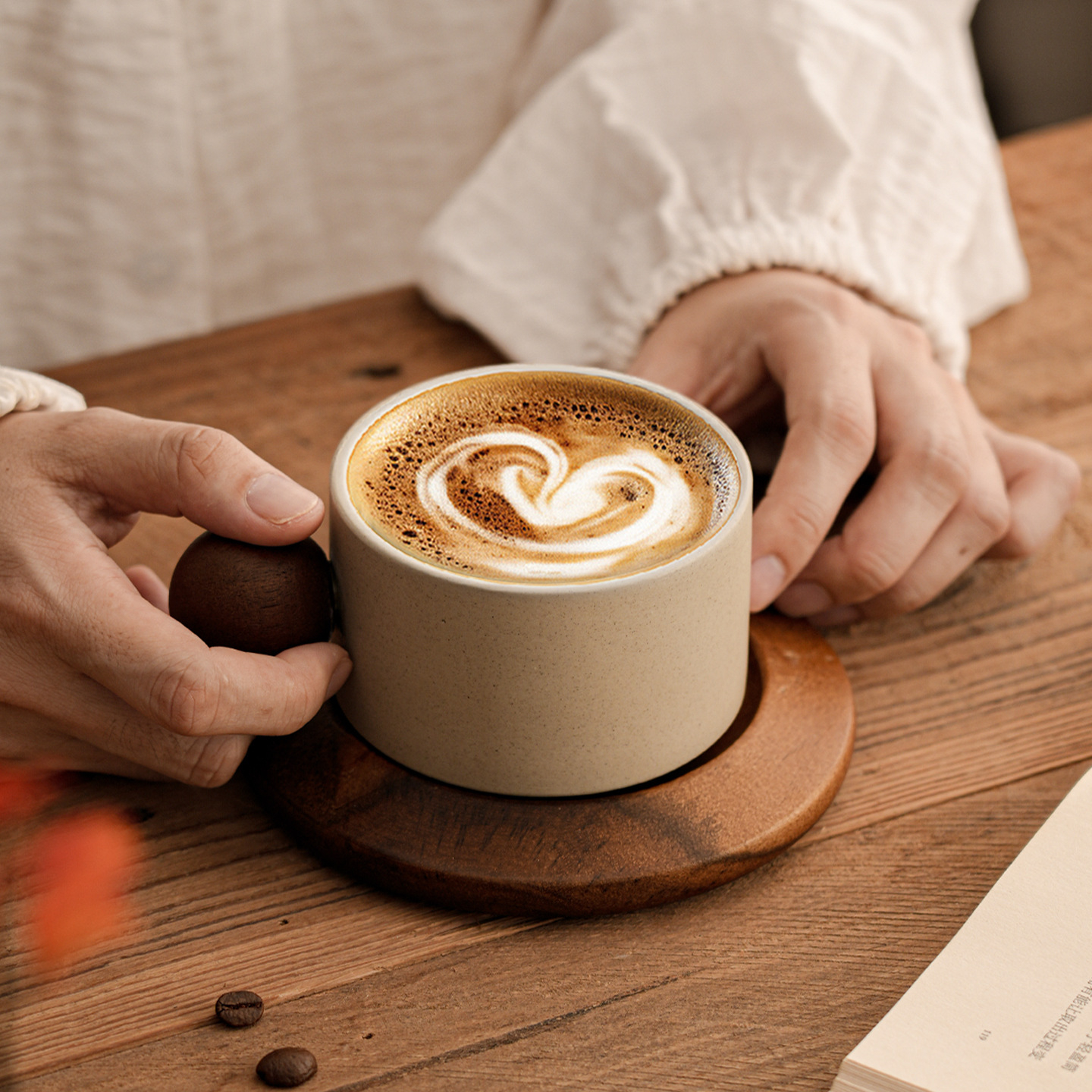 陶土花茶咖啡杯套裝