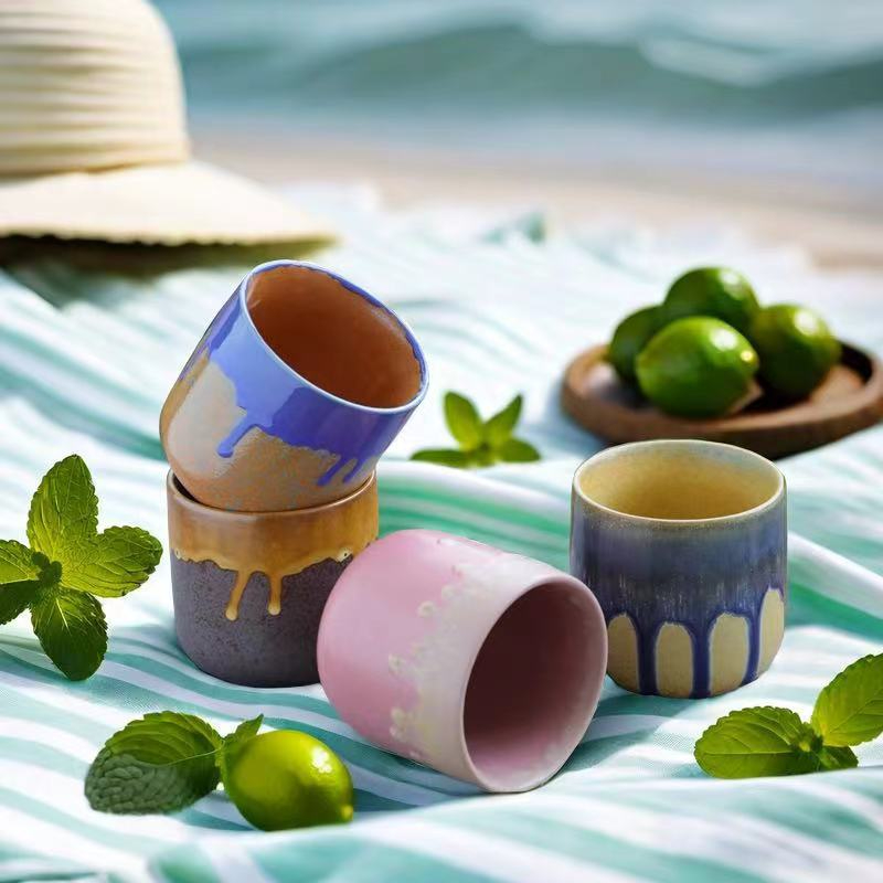 復古粗陶窯變陶瓷咖啡杯