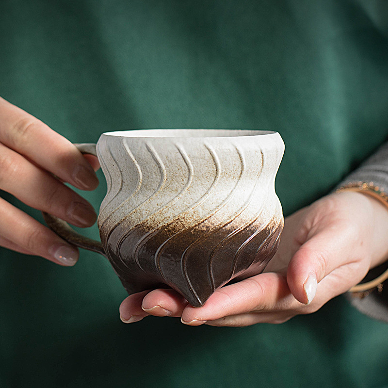 螺紋陶瓷復古馬克杯