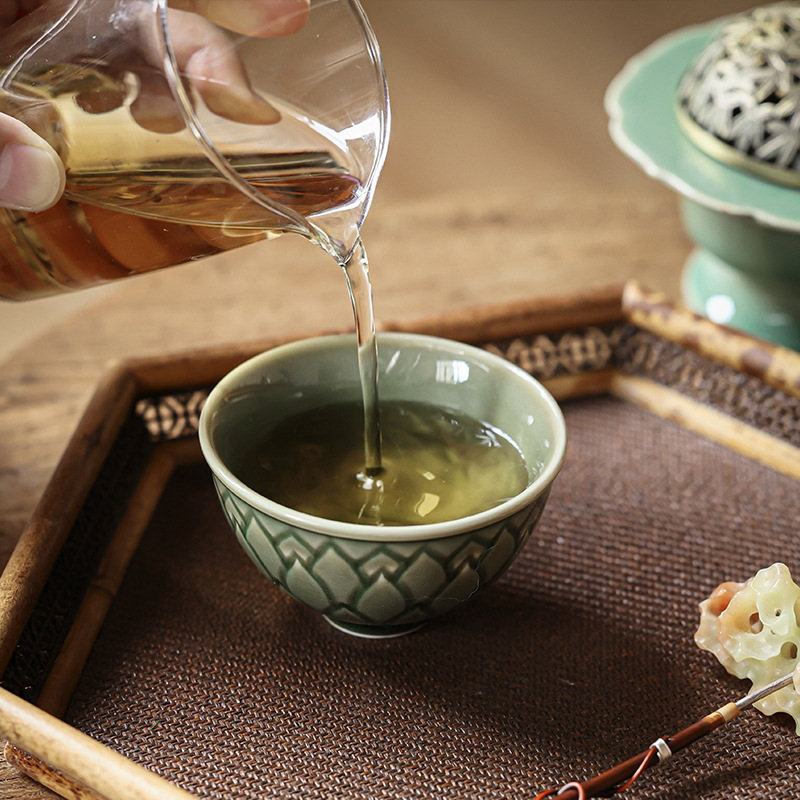 越窯青瓷圓足茶杯主人杯
