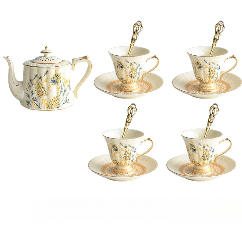 法式復古金穗描金宮廷咖啡杯碟