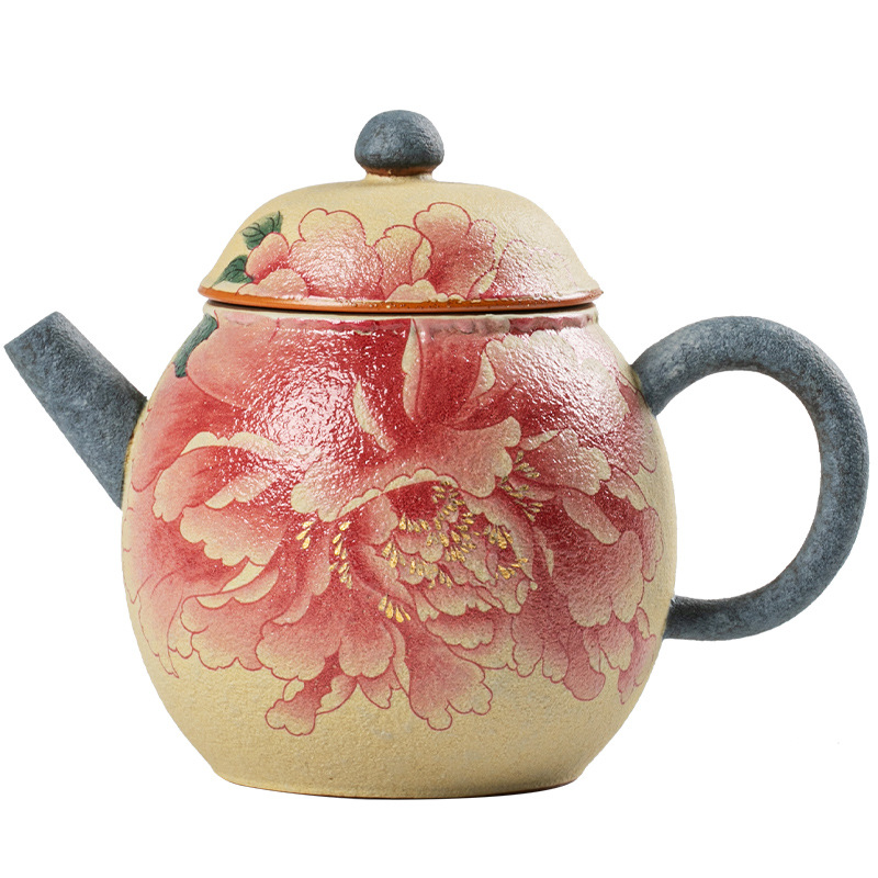 火石紅陶瓷做舊茶壺