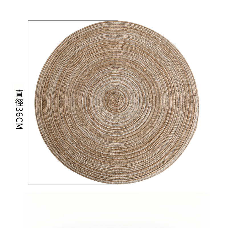 日式手工苧麻年輪編織隔熱墊