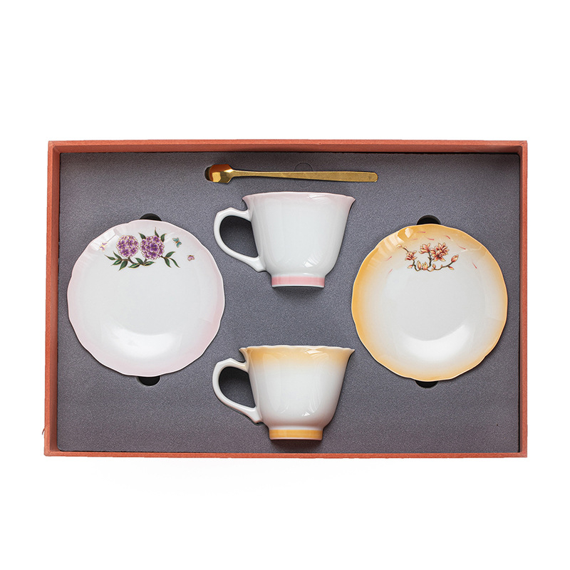 玲瓏花神咖啡杯碟