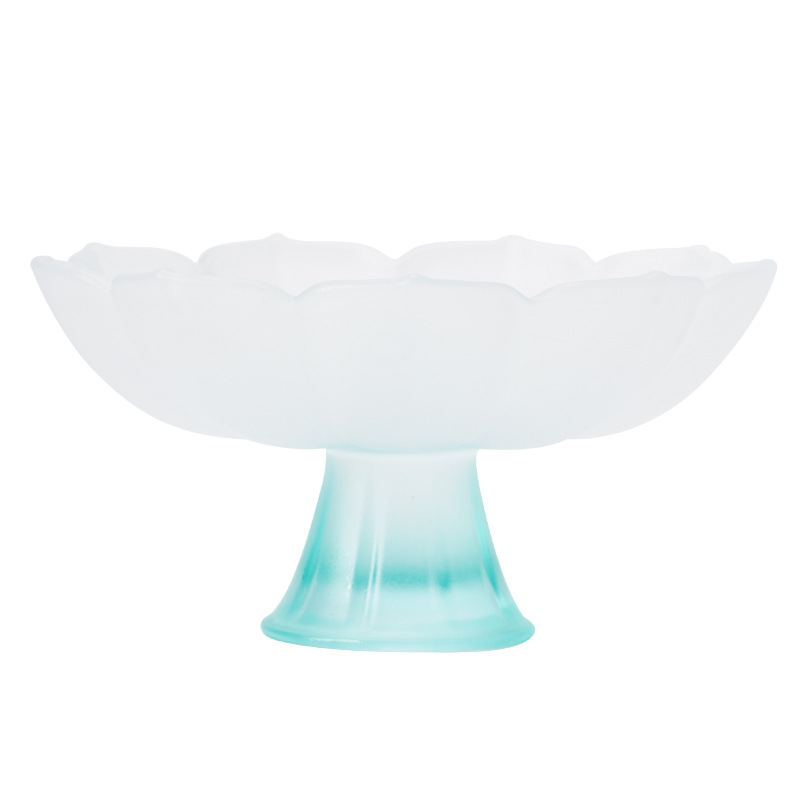 水晶琉璃高足蓮花水果盤