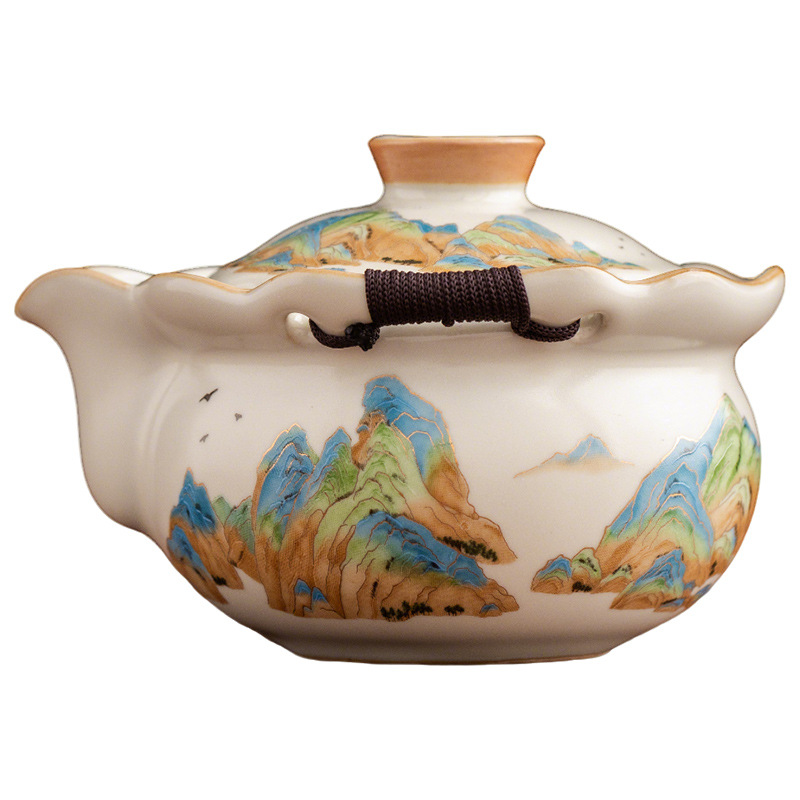 汝窯千裡江山手抓壺