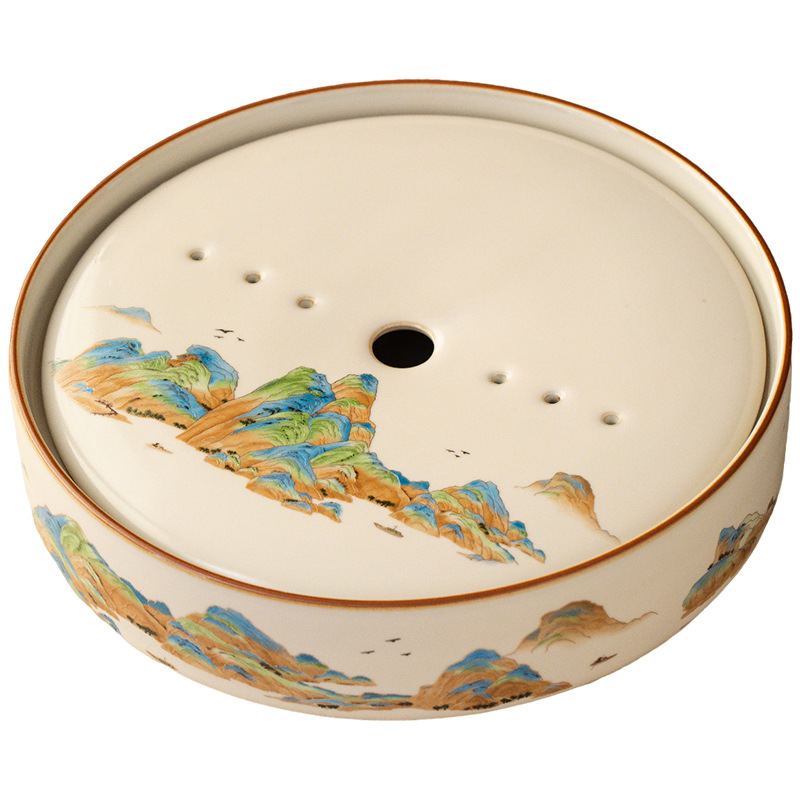 汝窯千裡江山幹泡盤