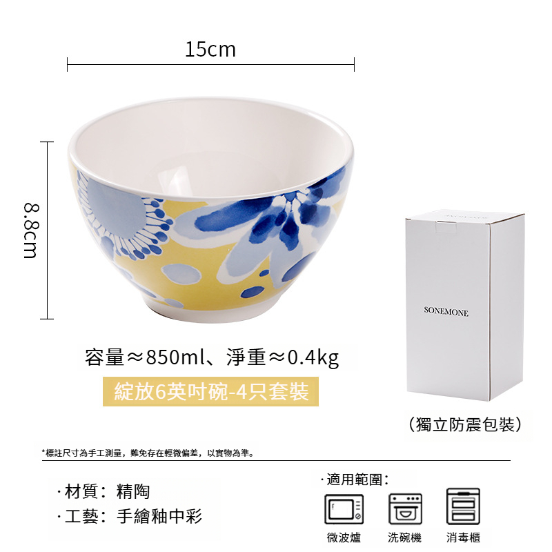 創意彩繪陶瓷麵碗