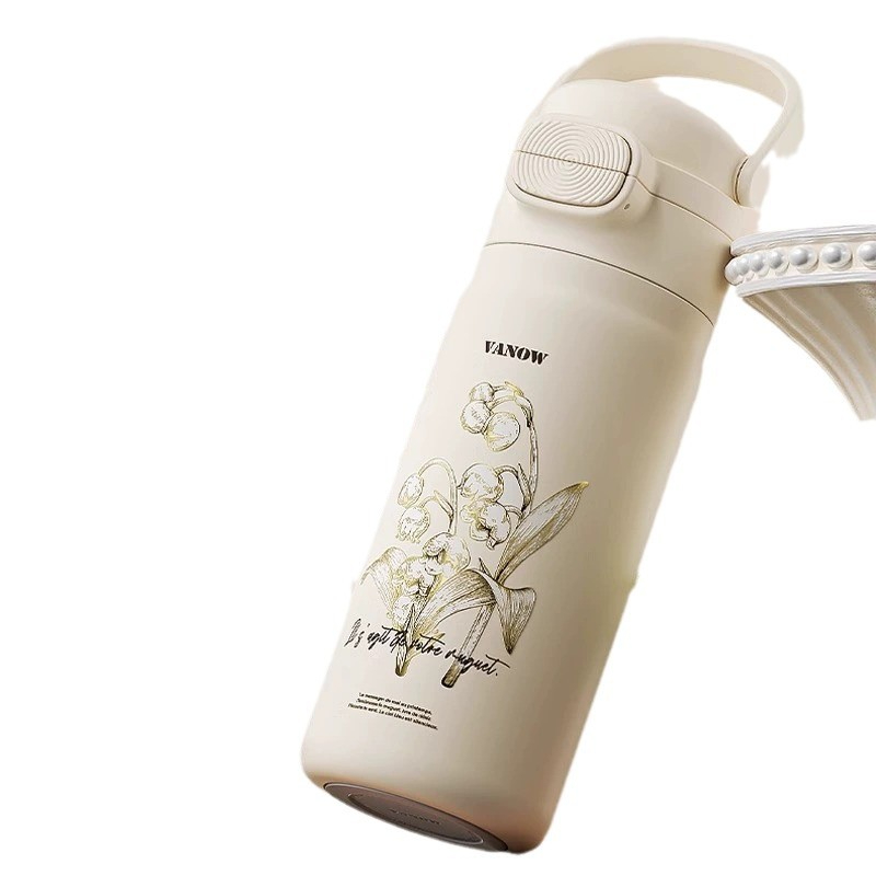 陶瓷內膽吸管保溫杯