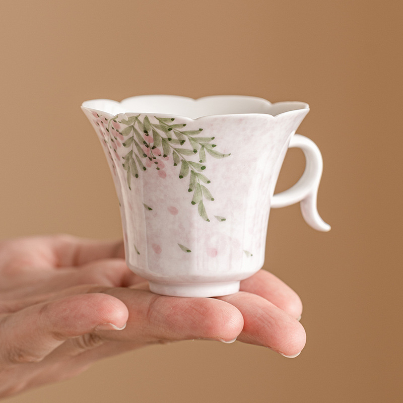 手繪紫藤花咖啡杯