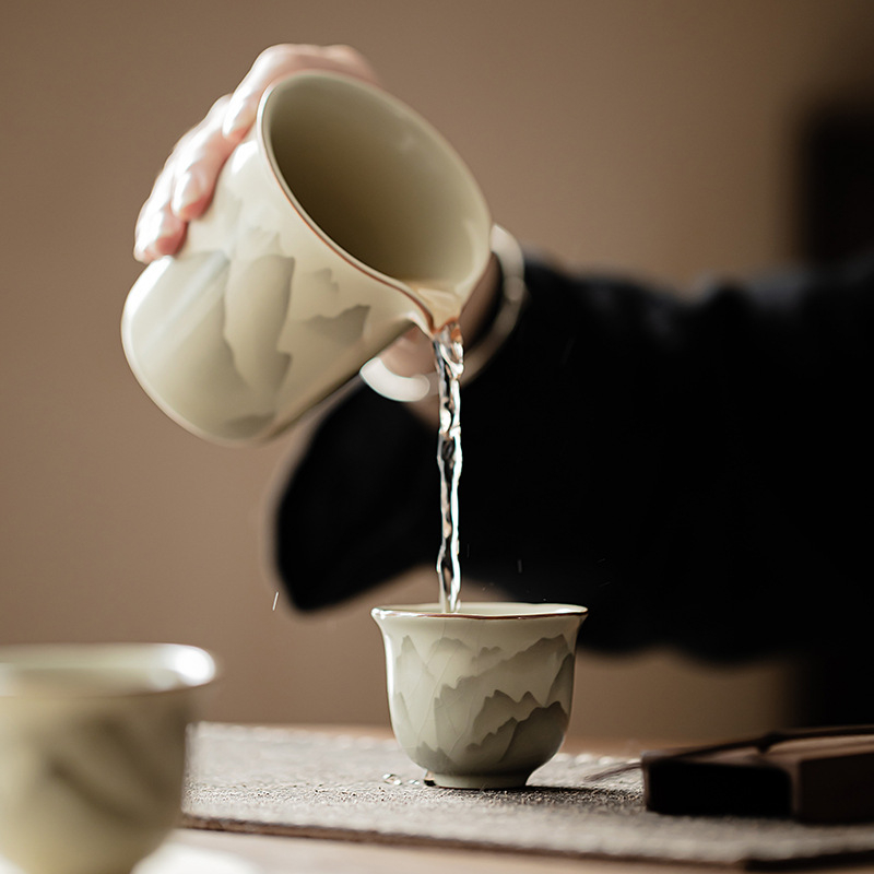 汝窯復古花口杯