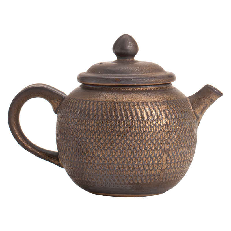 鎏金鐵釉提梁壺