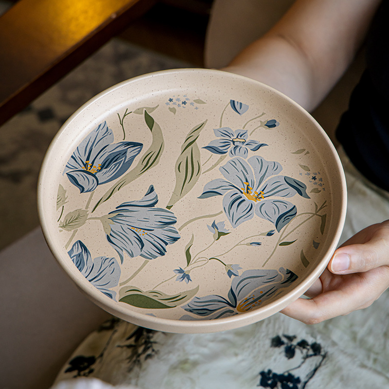 8.5英寸陶瓷風雨蘭平底圓餐盤