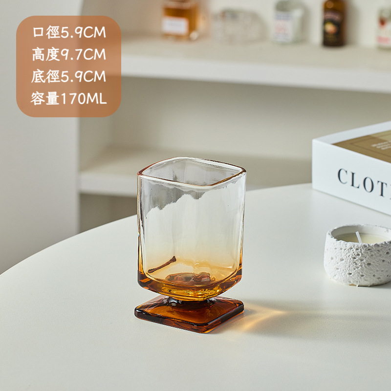 方形底座玻璃甜點杯