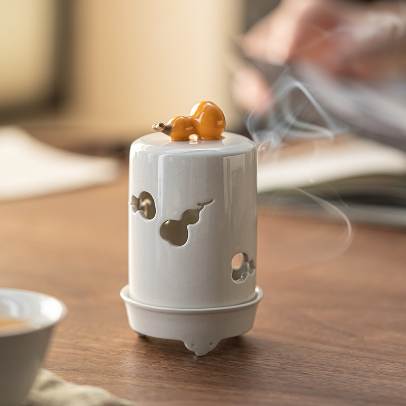 葫蘆草木灰陶瓷香爐