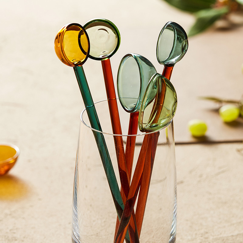 彩色長柄玻璃咖啡勺