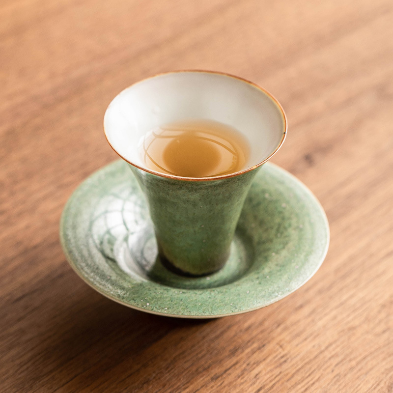 窯變碧綠星空套杯