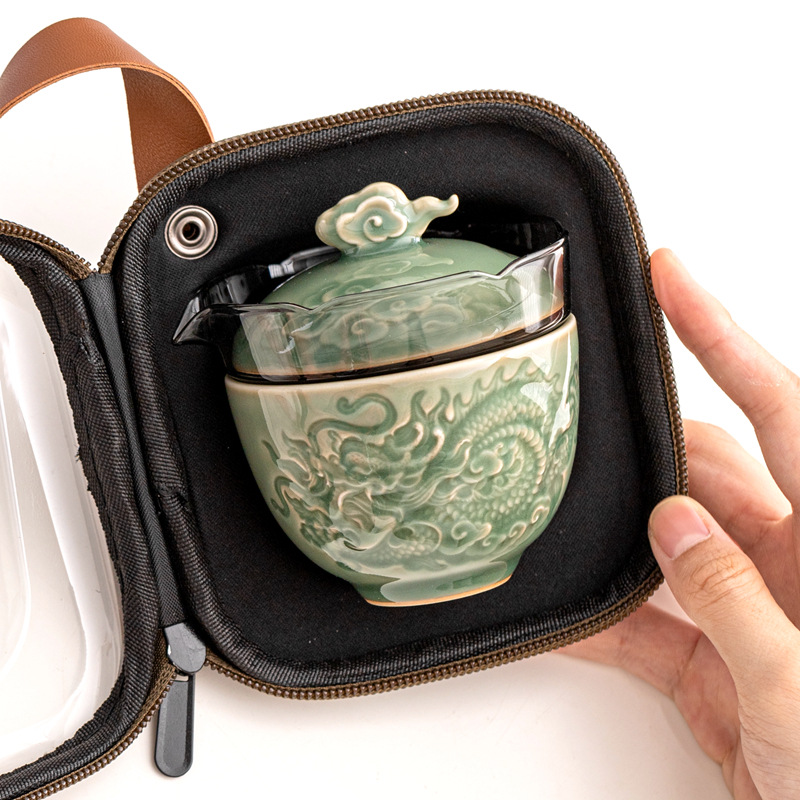 祥雲龍旅行茶杯