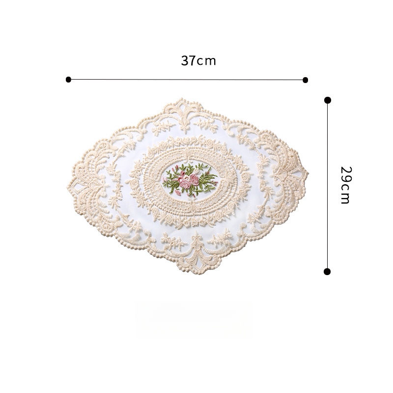 法式復古蕾絲餐墊田原刺繡