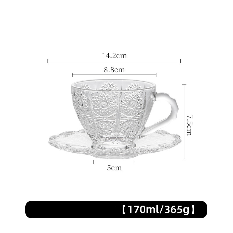復古浮雕咖啡杯碟套裝