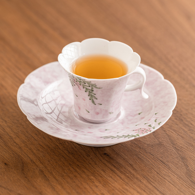 手繪紫藤花咖啡杯