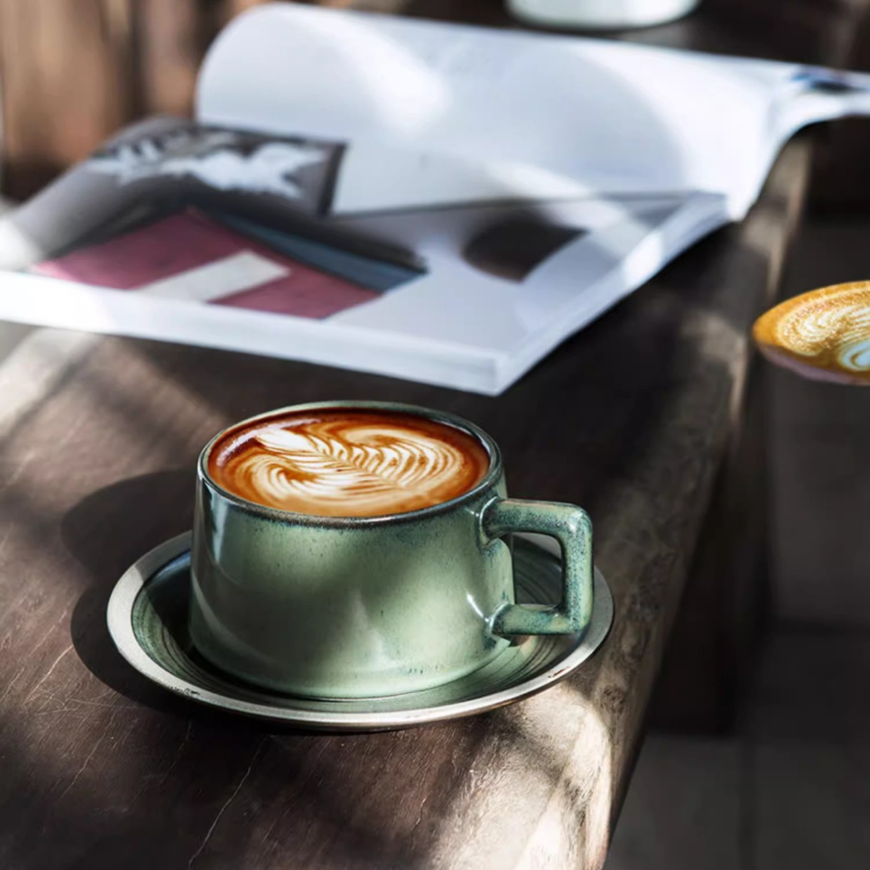 日式復古魚趣咖啡杯碟套裝