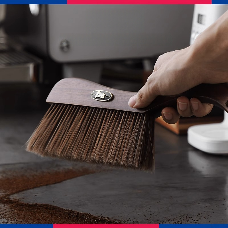 咖啡吧檯桌面清潔毛刷檀香木掃把清潔咖啡粉掃帚神器可掛起