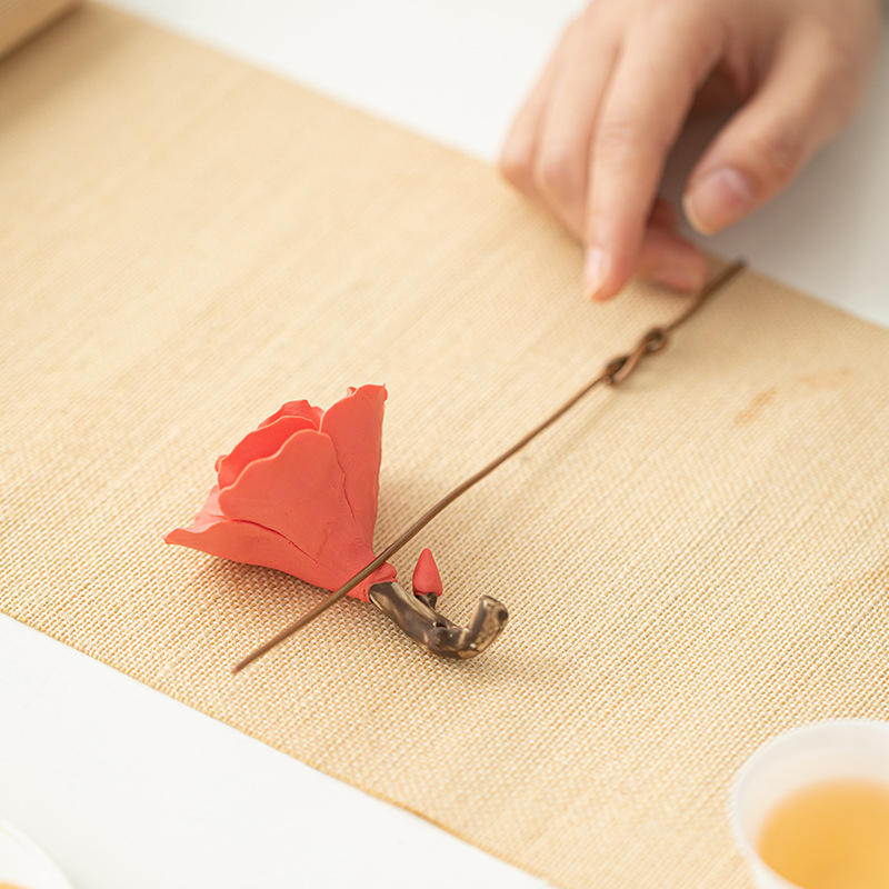 玫瑰花陶瓷線香香插