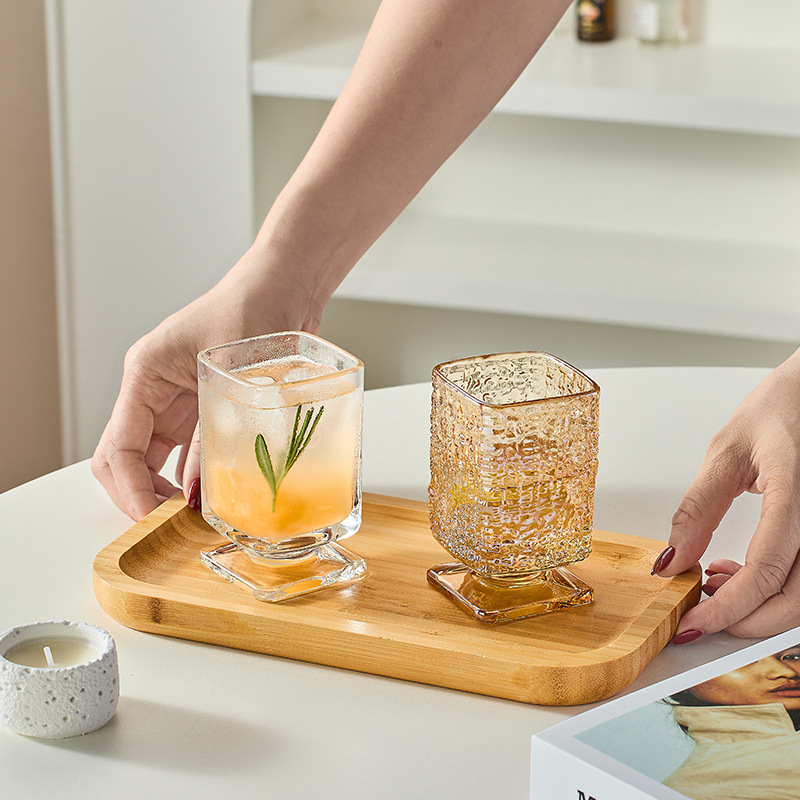 方形底座玻璃甜點杯