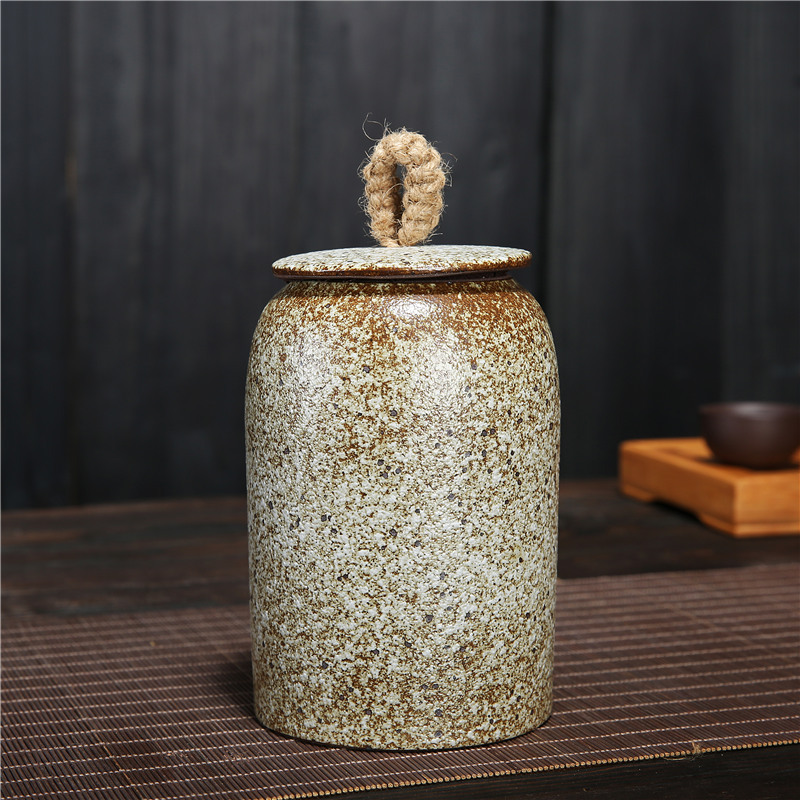 馬克杯漸變釉粗陶茶葉罐