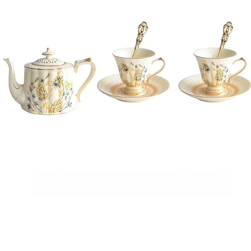 法式復古金穗描金宮廷咖啡杯碟