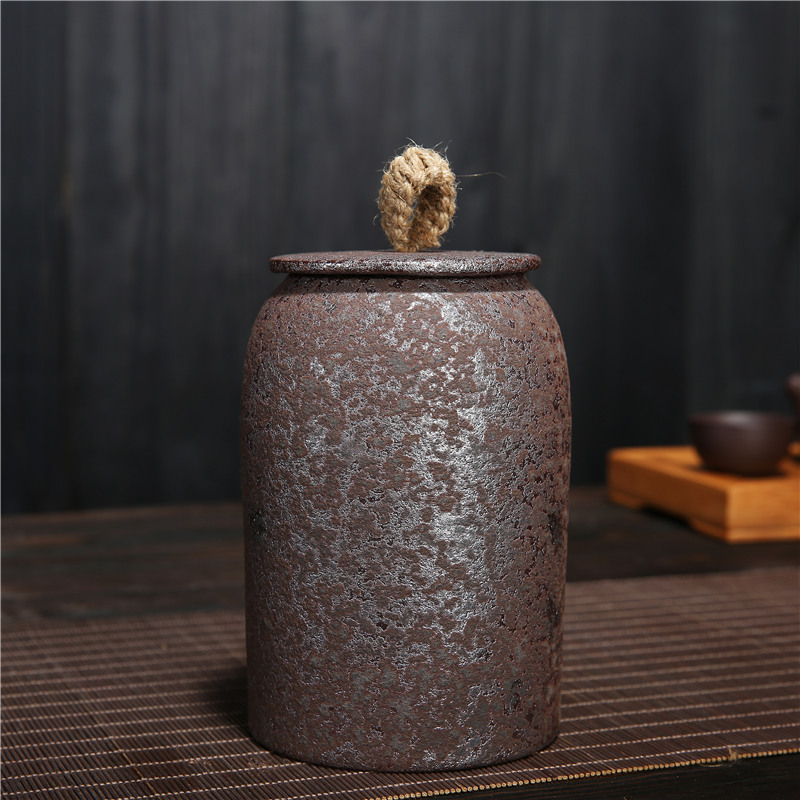 馬克杯漸變釉粗陶茶葉罐