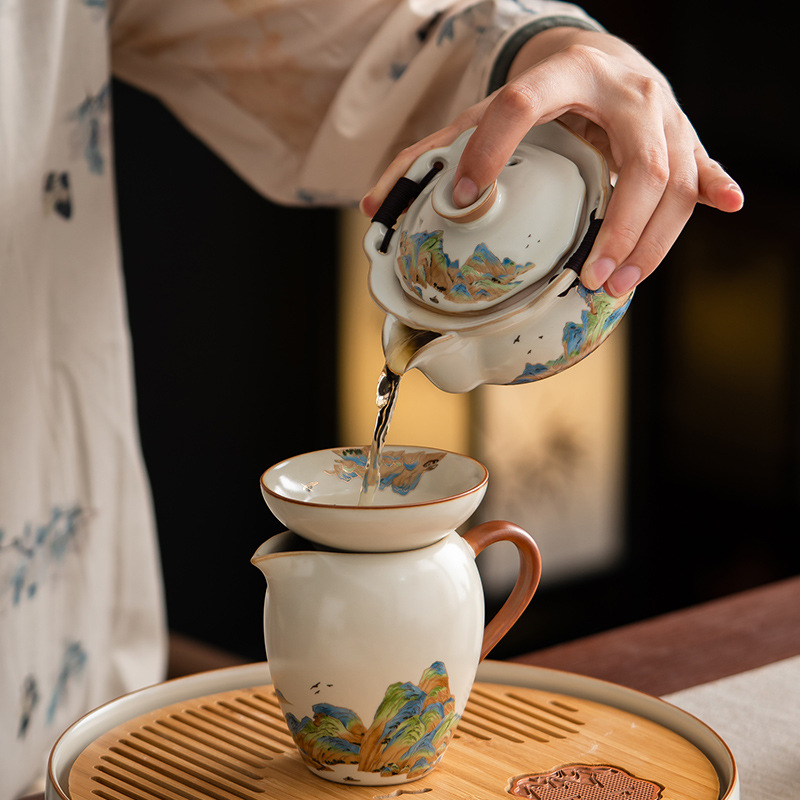 汝窯千裡江山功夫茶具套裝