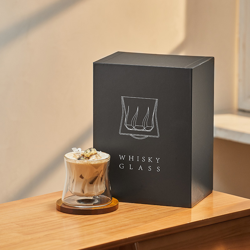 美索米亞高顏值雙層束腰玻璃咖啡杯