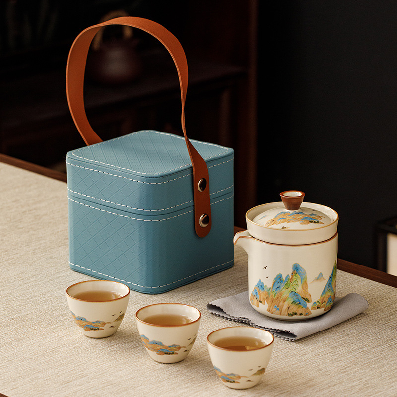 江山茶具套裝便攜快客杯