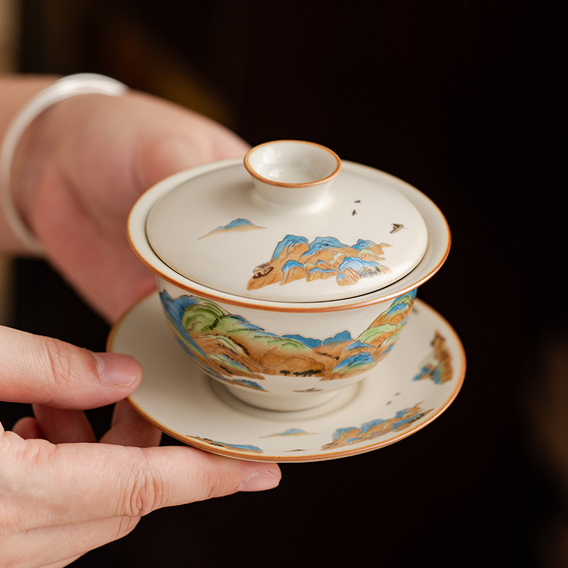 汝窯千裡江山蓋碗