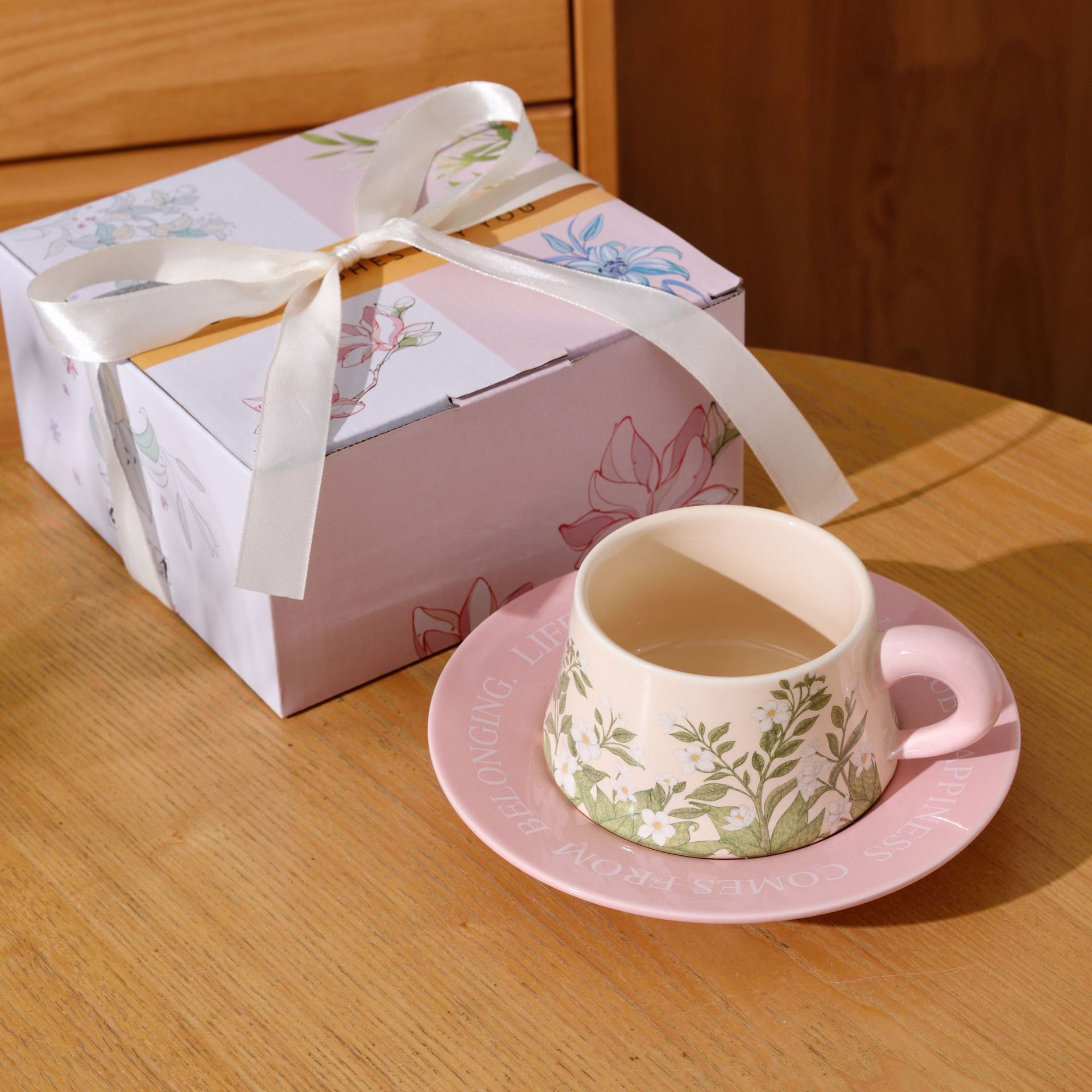 茉莉花咖啡杯碟禮盒包裝