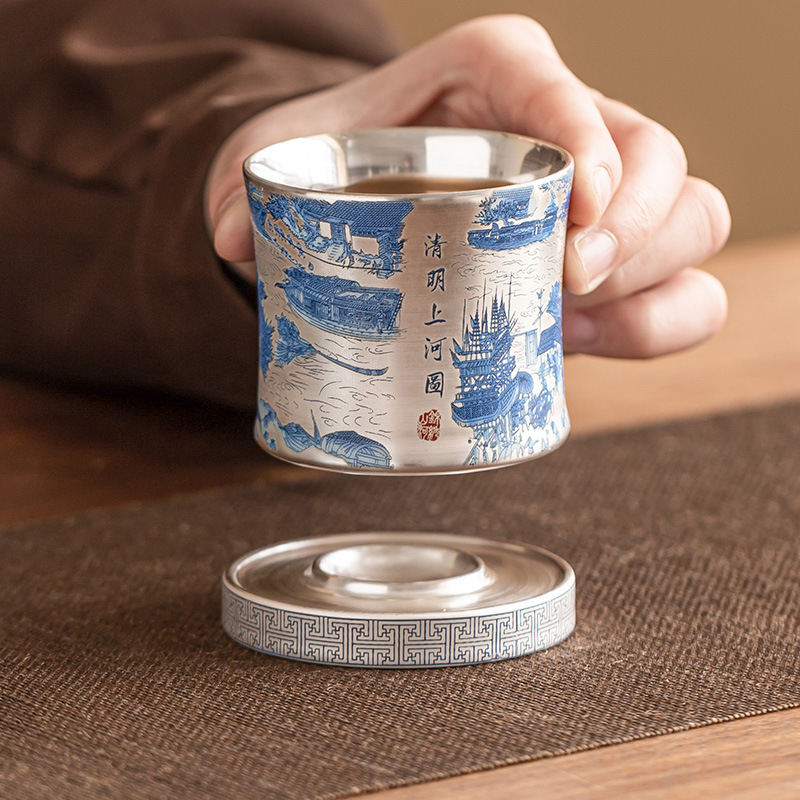 鎏銀清明上河圖轉轉主人杯
