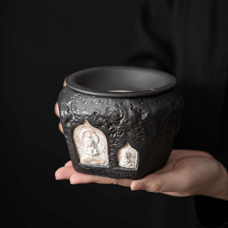 侘寂風粗陶茶洗建水