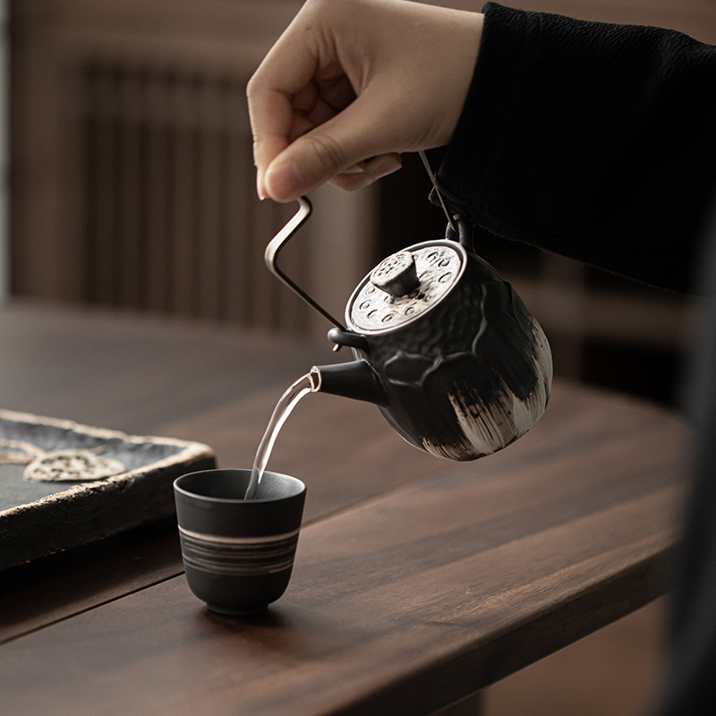 侘寂風荷頌提梁壺